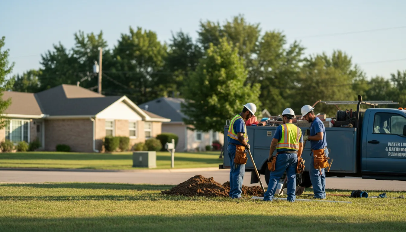 Residential water line and bathroom plumbing service in Torrance, PA